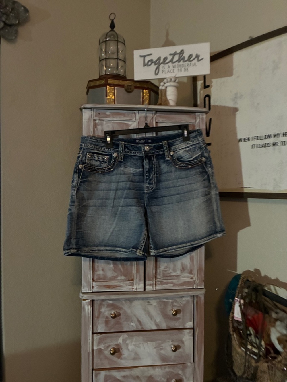 Miss Me Distressed Light Blue Denim Jean Shorts